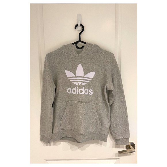 ADIDAS Grey Logo Hoodie - Picture 3 of 5